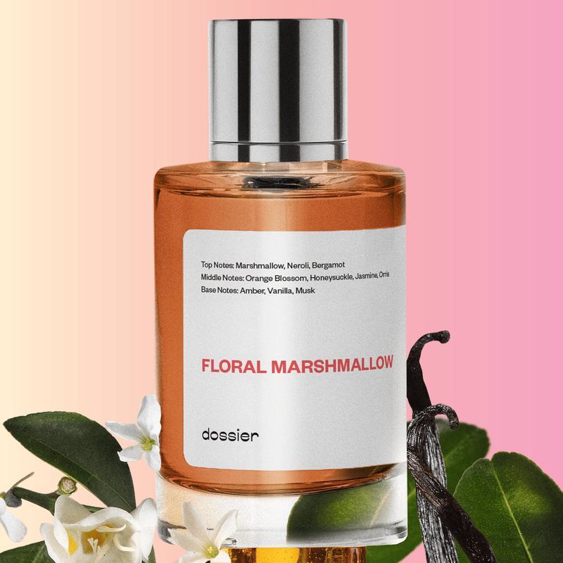 น้ำหอมผู้หญิง floral marshmallow dossier 50ml กับกลิ่น marshmallow, neroli, jasmine, orris, amber, v