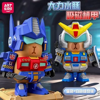 Kapibara แม่เหล็กรุ่น Army สีเขียวเดสก์ท็อป Iron Man ของเล่น Capybara เครื่องประดับ Iron Dolphin Man ฟรีชาย