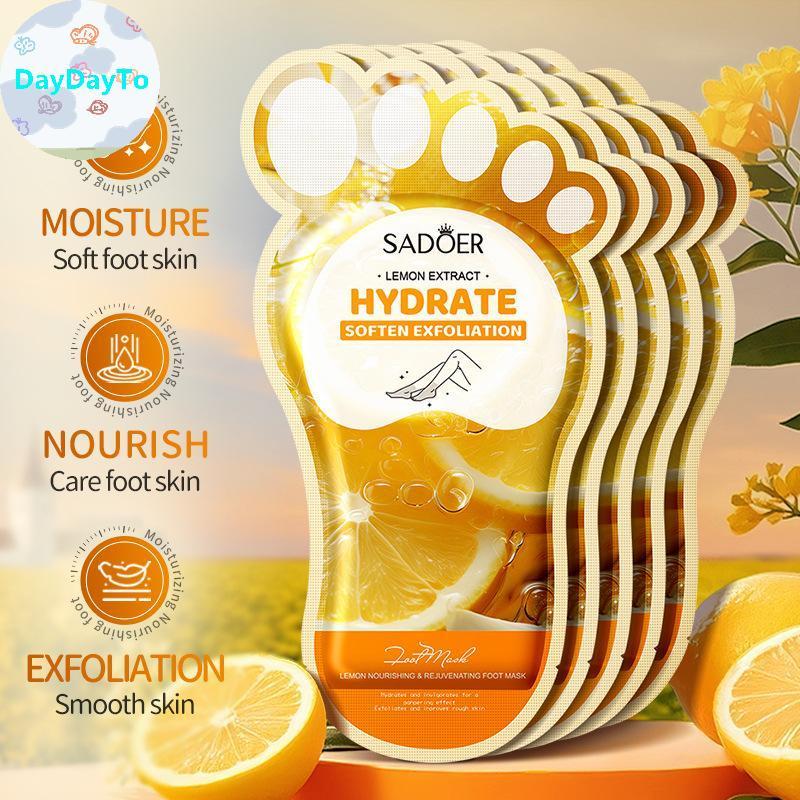 DayDayTo SADOER Lemon Foot Mask Moisturizing Whitening Foot Peeling Mask Anti-aging Exfoliating Feet