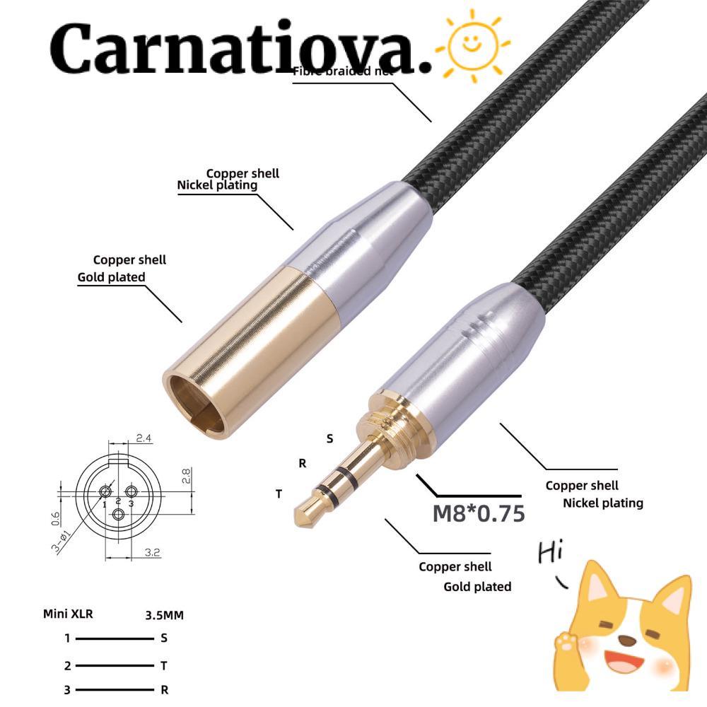 ICRNATIO 3.5 มม. ชายเป็น Mini XLR 3pin Cable, Gold Plated 3 Pin Connector สายสัญญาณเสียงมืออาชีพ, กา