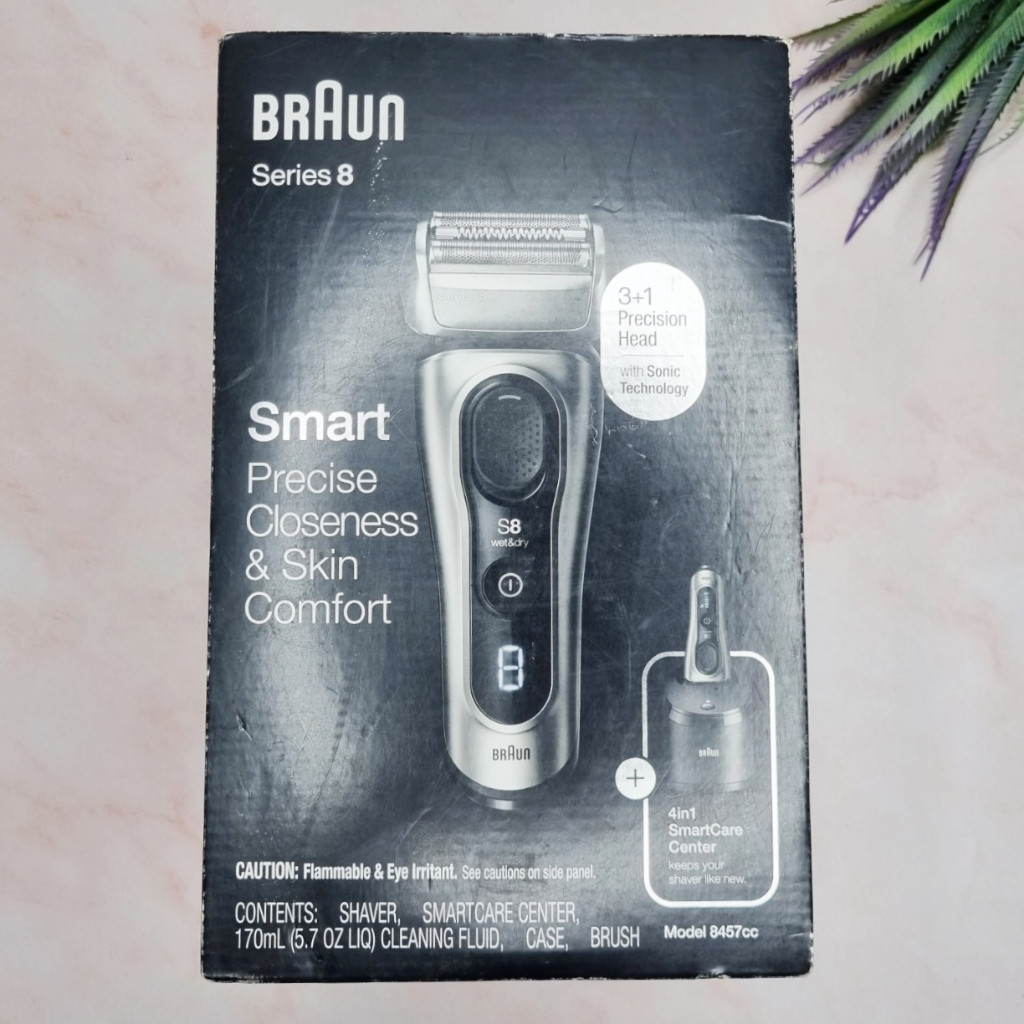 [Braun®] Series 8 Electric Razor for Men Model:8457cc, Silver เครื่องโกนหนวดไฟฟ้า ไร้สาย ชาร์จได้ กั