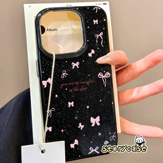เหมาะสำหรับ OPPO Reno 13F 11F Reno 16F 15F 16 15 11 8T 5 11 5F 10 12 15 12F 6z 14 14F เคสโทรศัพท์แวววาวที่มีโบว์สีชมพู