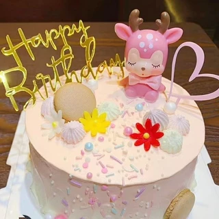GeeParty เค้กธงปาร์ตี้วันเกิด Happy Birthday สีทอง โรสโกลด์ ดำ เงิน น้ำเงิน ตกแต่งเค้กปาร์ตี้