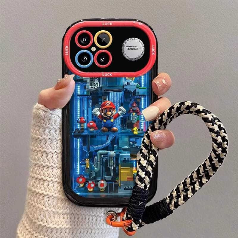 สําหรับ POCO F8 Pro กรณี POCO F8 Ultra Mario Kart เคสโทรศัพท์, ถุงลมนิรภัยกันกระแทกการ์ตูนซิลิโคนเลนส์คลุมทั้งหมดพร้อมสายรัดข้อมือ