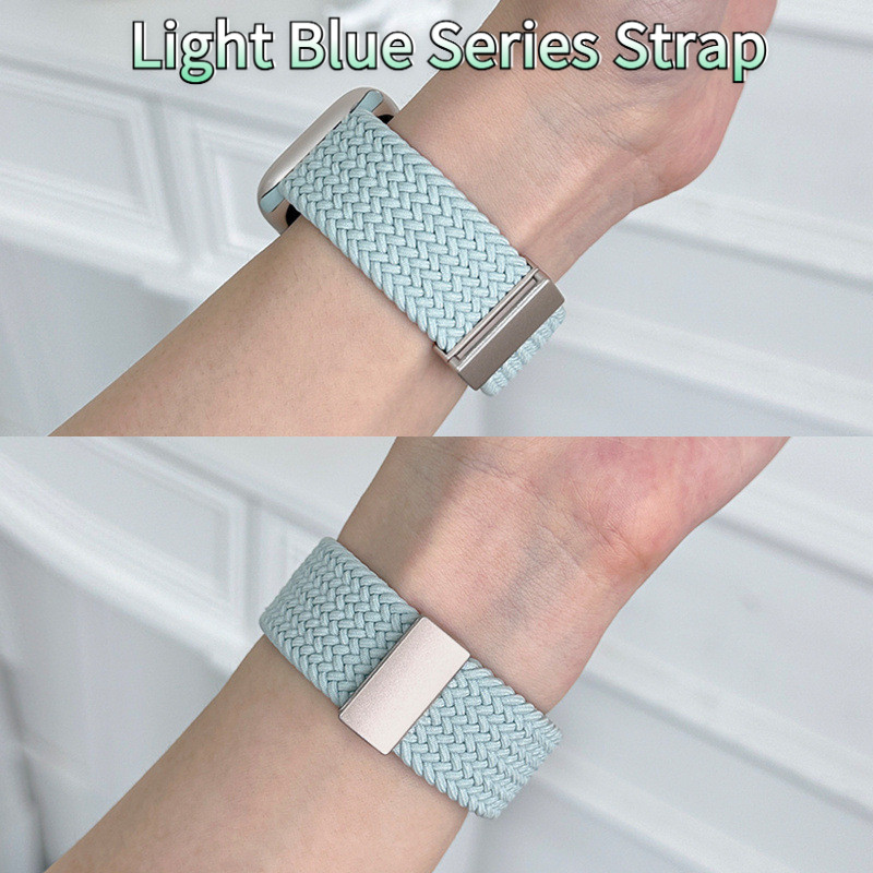 [Light Mint] Fashion Casual Strap app-le iWatchS9/S10 สายนาฬิกาซิลิโคนทอ