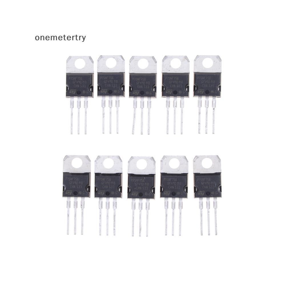 EM 10PCS P75NF75 P75N75 STP75NF75 TO-220 ทรานซิสเตอร์ oril n