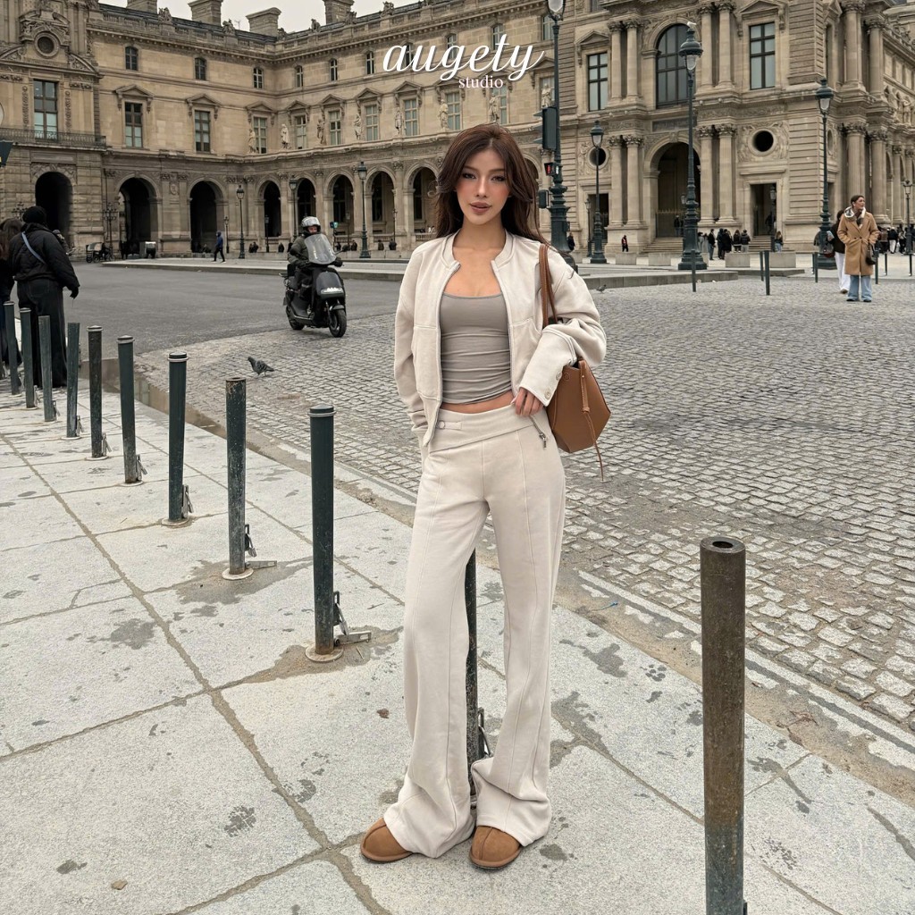 Augety Studio Low-Rise Fleece Pants, กางเกงวอร์ม NORA