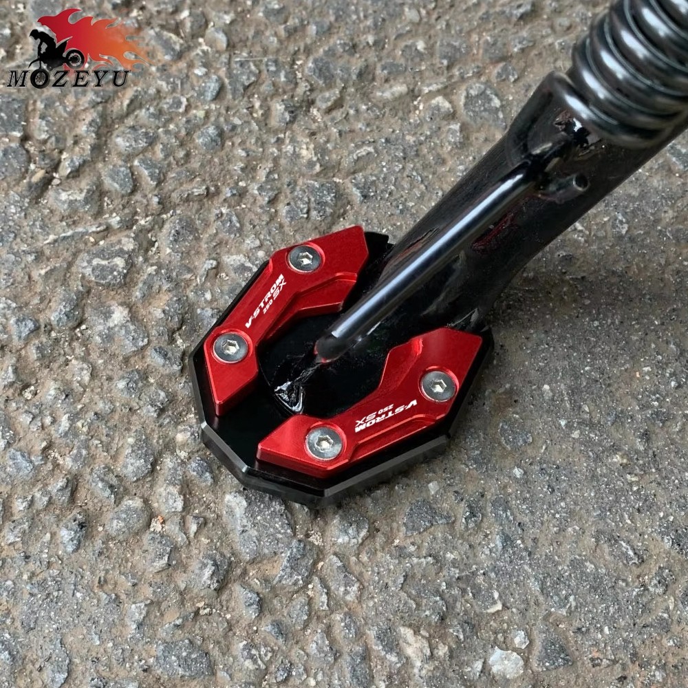 รถจักรยานยนต์ V-STROM SX 250 SX250 ขาตั้งด้านข้าง Pad Kickstand ขยายแผ่นสําหรับ Suzuki Vstrom 250 SX