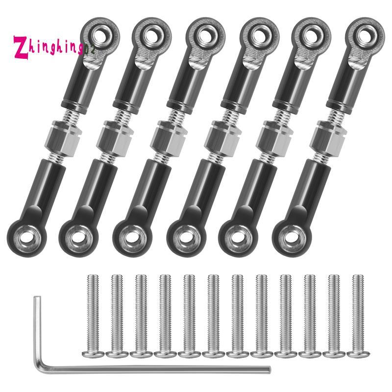 6 ชิ้นปรับโลหะ Linkage ดึง Rod ด้านหน้า/ด้านหลัง Servo Link สําหรับ A949 A959 A969 A979 K929 RC รถอั