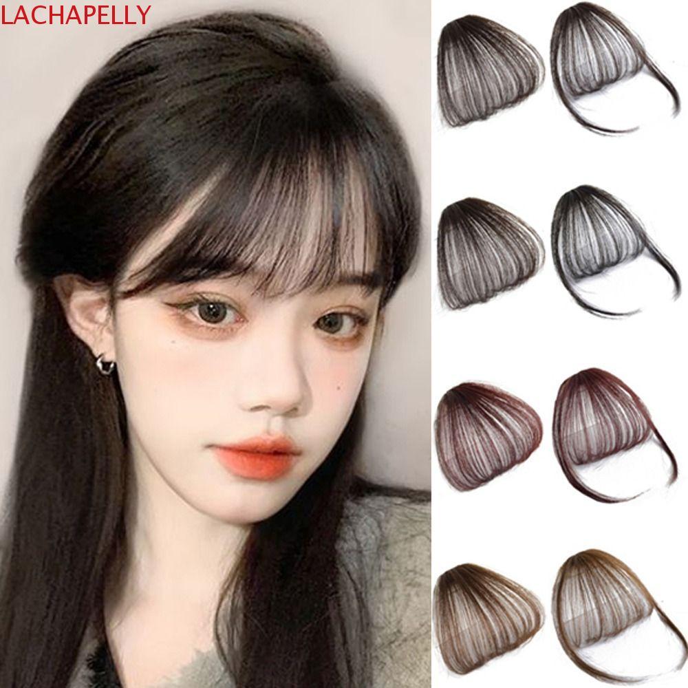 LACHAPELLY Top Hair Bangs, Fake Fringe Synthetic Hairpiece 3D Air Bangs, Invisible Natural Straight 