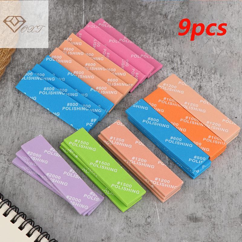 Ine 9 ชิ้น MS-E400-2000 Semi-rigid Sanding Sticks สําหรับชุดเครื่องมือพลาสติกรุ่นขัด Rod Hobby DIY C