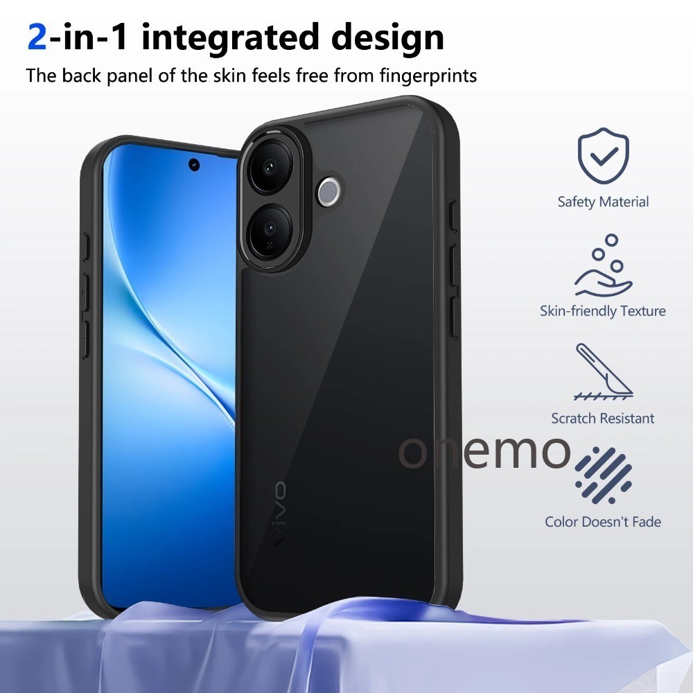 ปลอกสําหรับ Vivo V60 Lite VivoV60 Lite V60Lite 5G Matte สีดําอะคริลิคเคสโทรศัพท์กันกระแทกป้องกันกันช