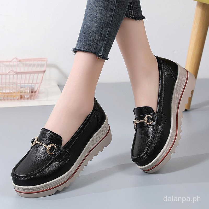 Chain Womens Wedges Shoes Slip on Casual Heels Shoes Kasut Wedges BJQR QQRE