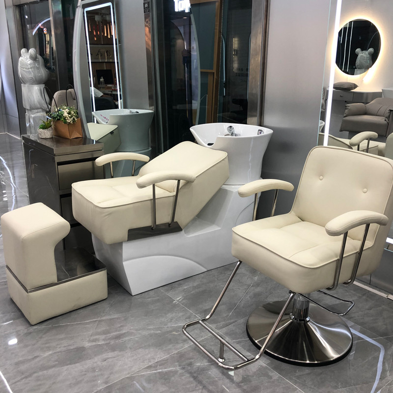 สไตล์ใหม่ Influencer High-End แชมพูเตียงร้านตัดผมเฉพาะร้านทําผม Hairdressing แชมพูเตียง Flushing เตี