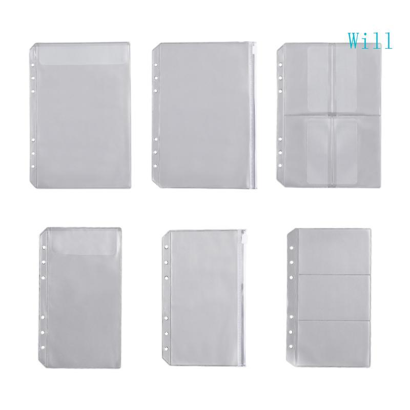 จะ 10 ชิ้น A5 Binder A6 Binder ฝาครอบ PVC ใส Binder กระเป๋ากันน้ํา 6 แหวน Budget Binder Planner Orga