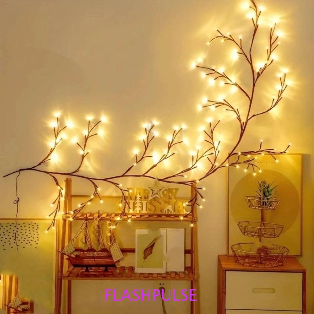 FLASHPULSE ไฟ LED คริสต์มาส, DIY Willow Vine Tree สาขา String Light, Birch Tree Bendable 8 โหมดฮาโลว