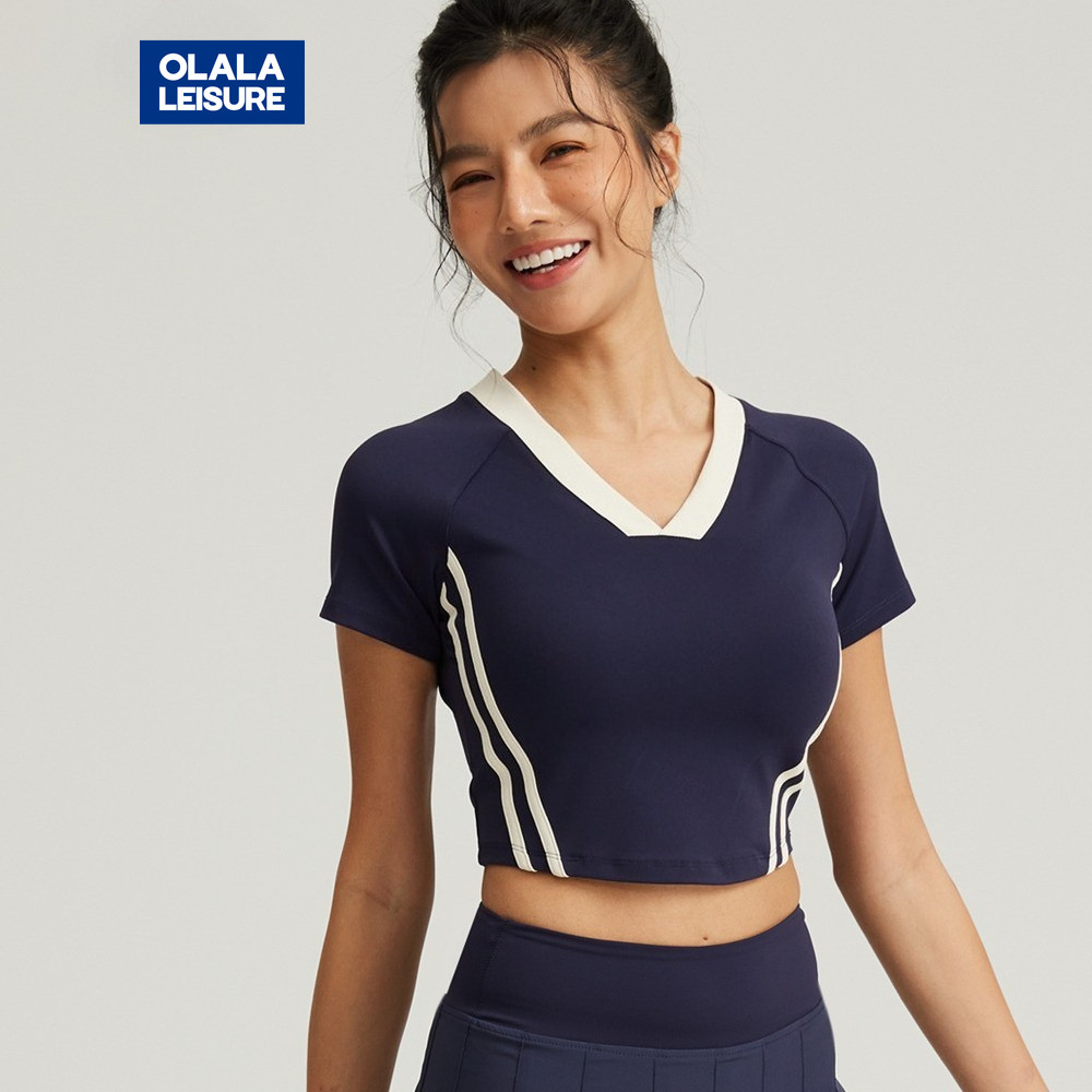 คลาสสิกกีฬาเสื้อยืดพืชยอดนิยมแบดมินตันเทนนิสสวมใส่แห้งเร็ว