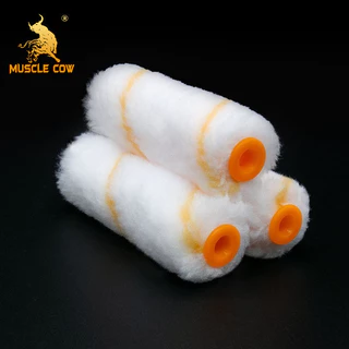 MUSCLE COW อะไหล่ลูกกลิ้ง ทาสี ขนแกะแท้ ขนาด 4 นิ้ว (1 กล่อง 10 ลูก) ยี่ห้อ ลูกกลิ้ง สีน้ำ อะคริลิค สีน้ำมัน ขนแกะ