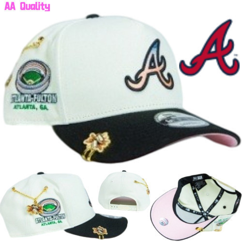 หมวกอเนกประสงค์ ลาย Atlanta Braves แบบปรับขนาดได้ สีขาว