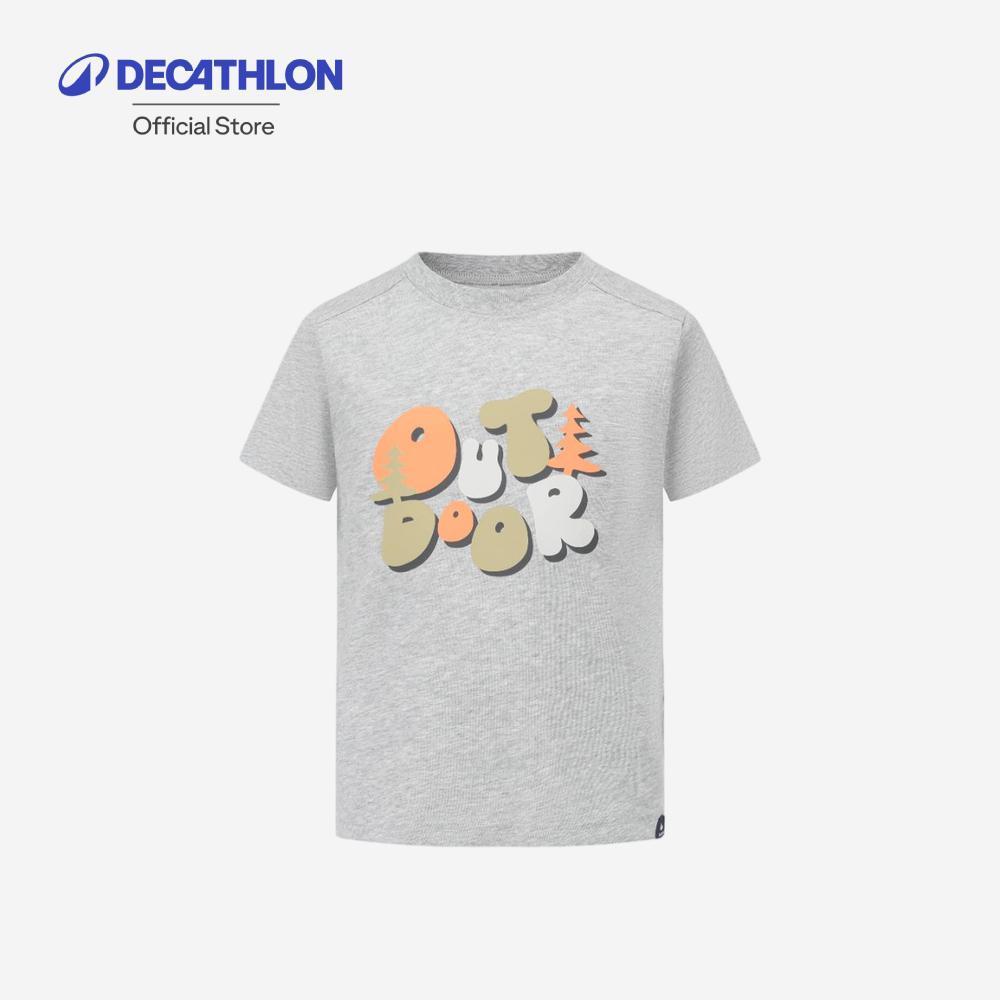 Decathlon Boys’ Ts Mh100 เสื้อยืดสำหรับเด็กผู้ชาย รุ่น Mh100 - Grey