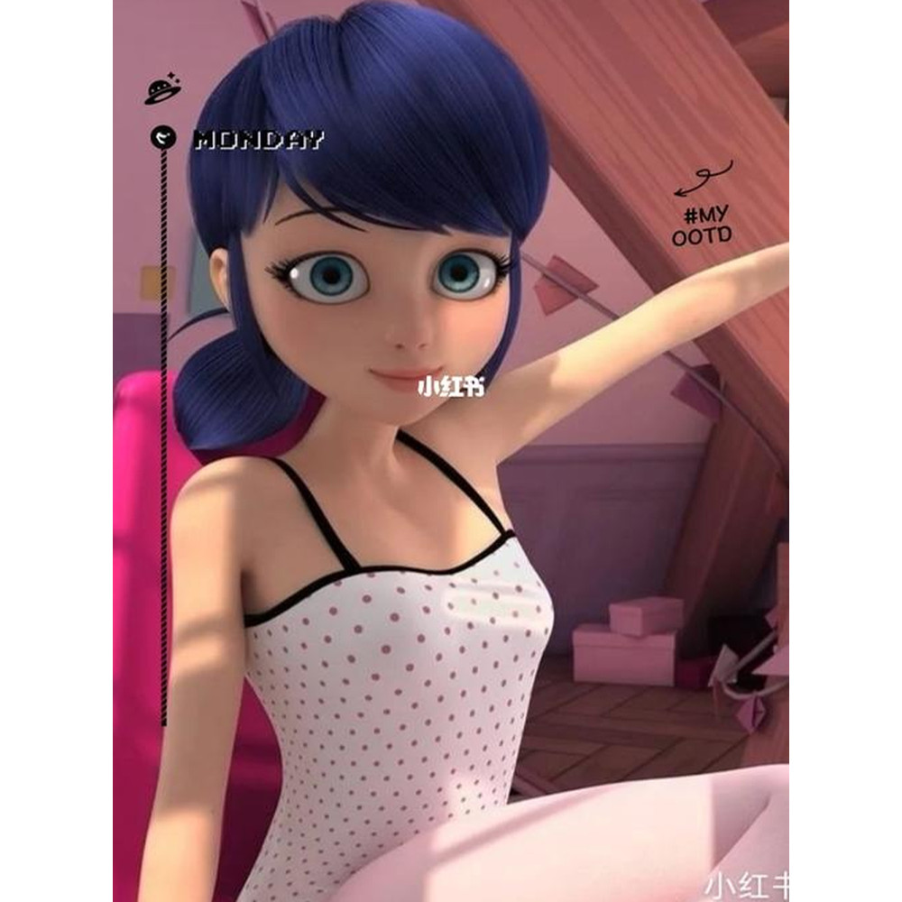ชุดคอสเพลย์ Ladybug Radi แบบ Marina จากเรื่อง Miraculous Ladybug ฤดูกาลที่ 6 กางเกงสั้นสีชมพู
