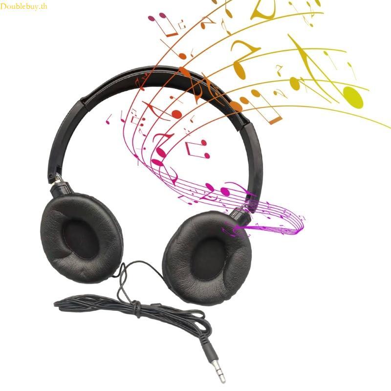 Doublebuy Wire Headphones Music Stereos สายยืดหยุ่น Over Ear ชุดหูฟังตัดเสียงรบกวน