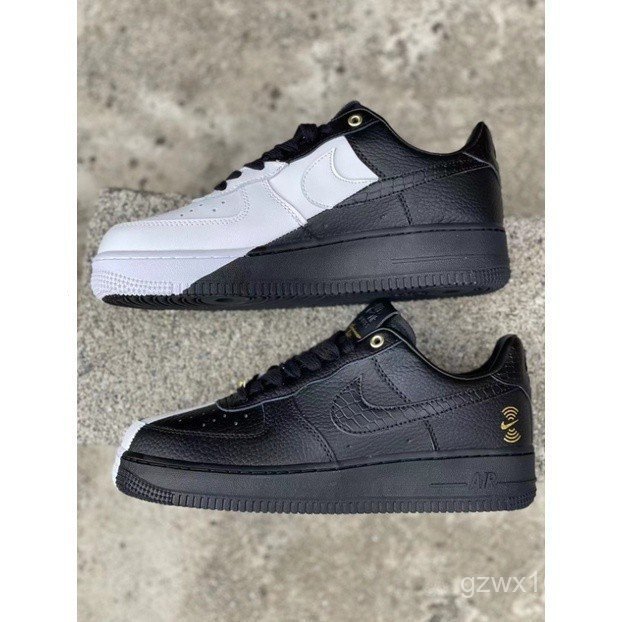N & K AIR Force เบอร์ 1 สีดําสีขาวทองฮิปฮอป SUEI TN0N