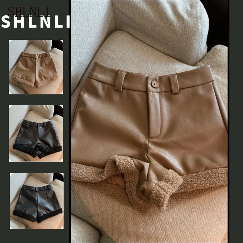 ฤดูใบไม้ร่วงและฤดูหนาวผู้หญิงแฟชั่นย้อนยุคตุ๊กตาหนัง ปู่ กางเกงขาสั้นเกาหลีถนนกางเกงขาสั้นอเนกประสงค์
