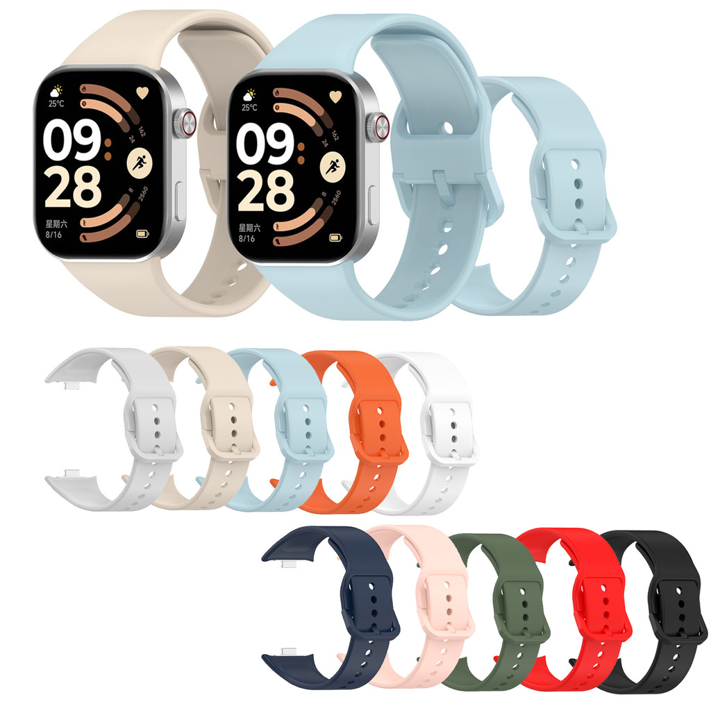 ซิลิโคนกีฬาเปลี่ยนสายสําหรับ Redmi Watch 4 5 6 Xiaomi Band 8 9 10 Pro MiBand 9 Pro Xiaomi Smart Band 9 Pro สร้อยข้อมือกันน้ําสายรัดข้อมือ