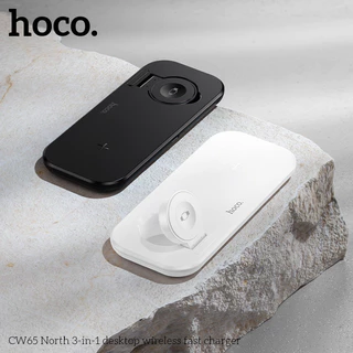 HOCO CW65 แท่นชาร์จไร้สาย 3in1 รองรับ มือถือ Phone / iOS Watch / หูฟัง จ่ายไฟ 15W Qi Wireless Charger hc6