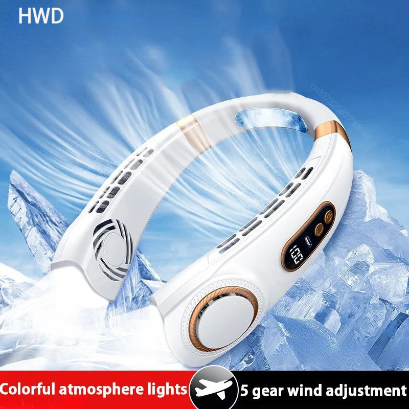 ใหม่แบบพกพา Halterneck พัดลม USB มือถือเงียบ Multi-function Bladeless Mini พัดลมไฟฟ้า Cross-bor