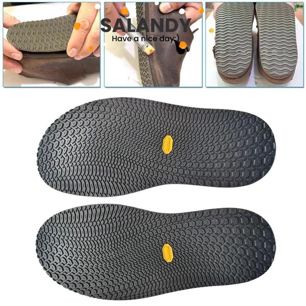 SALANDY 1 คู่ Insoles กันลื่น ซ่อมรองเท้าเต็มแผ่น ยางหนา แผ่นซ่อมรองเท้าผ้าใบเต็มแผ่น