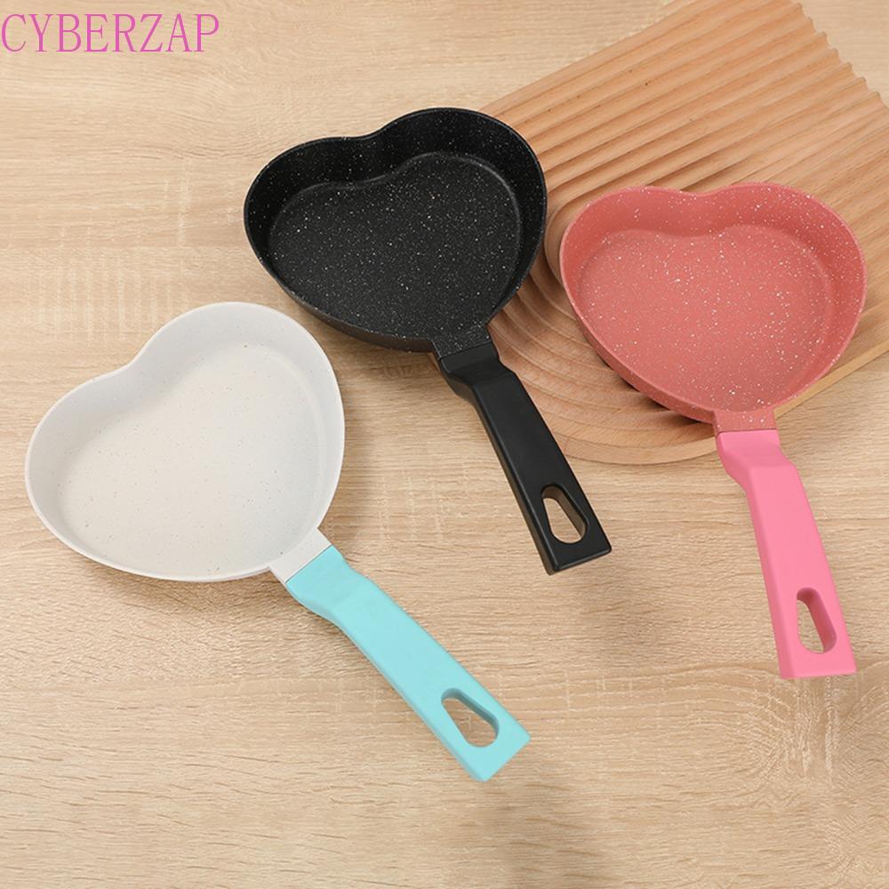 CYBERZAP กระทะไข่เจียวรูปหัวใจ,กระทะทอดไข่อลูมิเนียมก้นแบน,แบบพกพาไม่ติดสากลกระทะแพนเค้กเนื้อแพตตี้