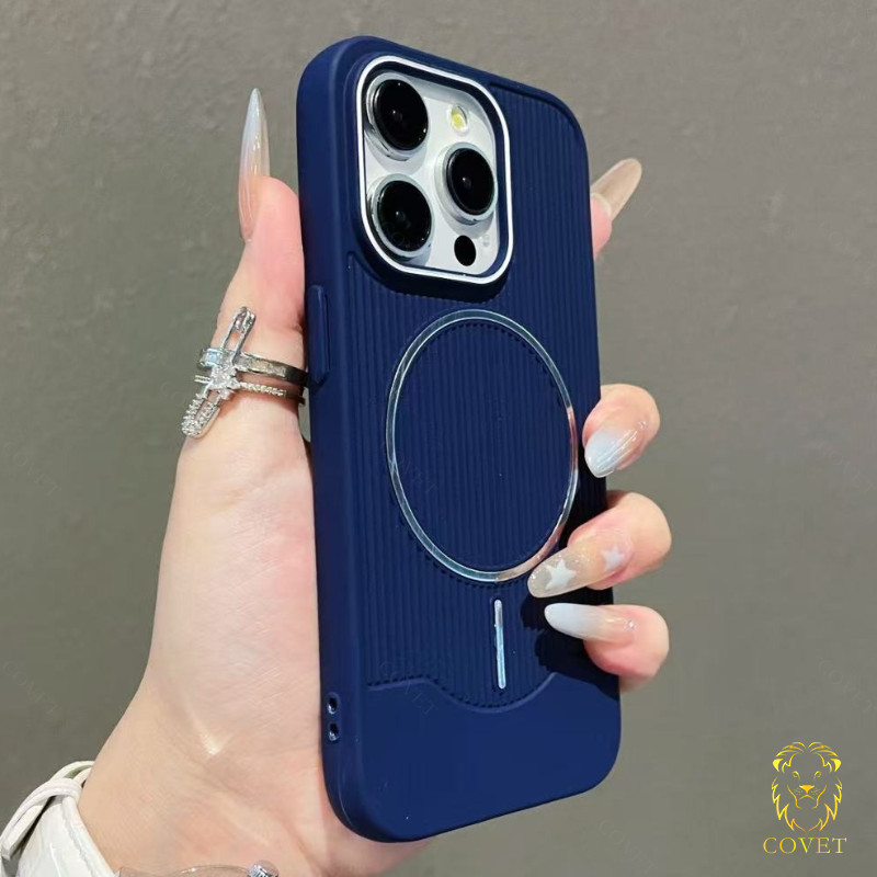 COVET เคสลายทางสไตล์มินิมอลเข้ากันได้สําหรับ IPhone 17 16 15 14 13 12 11 Pro Max ดีไซน์ทรงเข้ารูปและด้ามจับกันลื่น