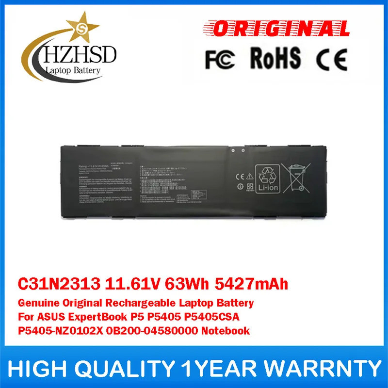 C31N2313 11.51V 63Wh 5427mAh แบตเตอรี่แล็ปท็อปของแท้สําหรับ ASUS ExpertBook P5 P5405 P5405CSA P5405-