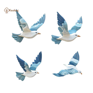 นกพิราบตกแต่งผนังชนบทนกพิราบตกแต่ง4ชิ้นไม้สีฟ้านกพิราบตกแต่งผนังชุดชนบทบ้านไร่นกศิลปะสําหรับห้องห้องนอนสํานักงานบ้านแขวนเครื่องประดับค