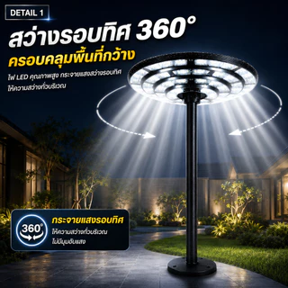 ของแท้💯% โคมไฟโซลาร์เซลล์ UFO 1200000W สว่างยันเช้า solar light โคมถนนโซลาร์เซลล์พร้อมรีโมท และอุปกรณ์ติดตั้ง
