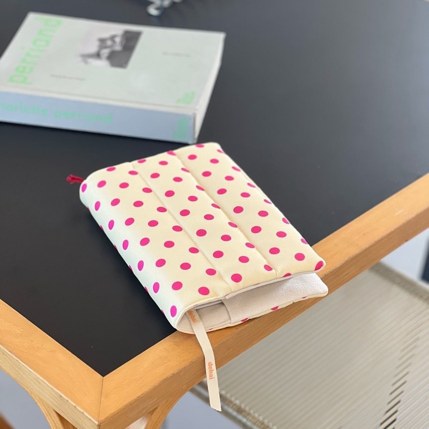 Dreamerhouse Polka Dot Stripe Storage Book เสื้อผ้า A5 Quilted ผ้าฝ้ายแท้น่ารักที่มีสีสันปกหนังสือผ้าหนังสือเสื้อผ้า