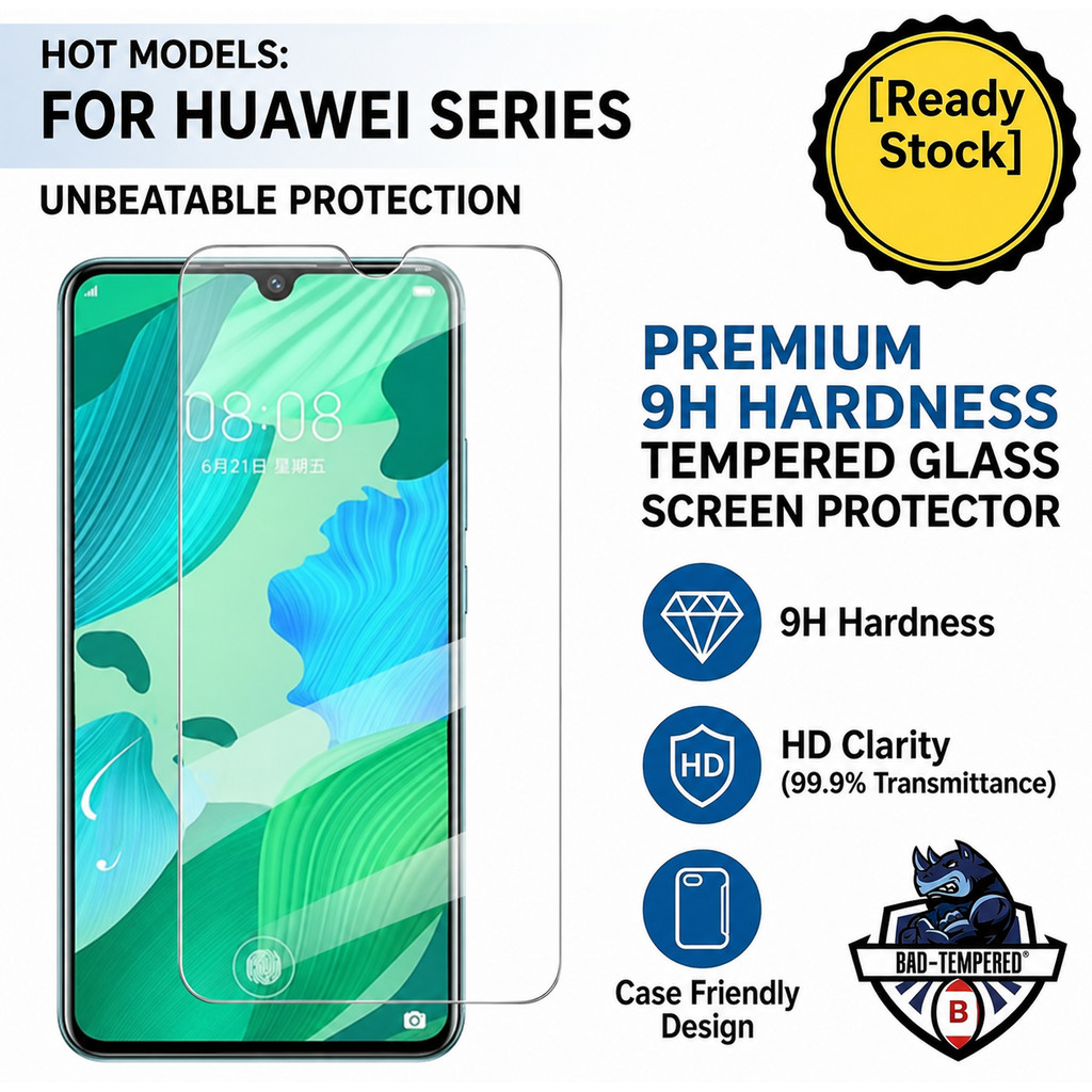 9HกระจกนิรภัยสําหรับHUAWEI Nova 3i 5t Y6 Y7A Y9 Prime Y70 Y71 X8b X8cป้องกันหน้าจอ
