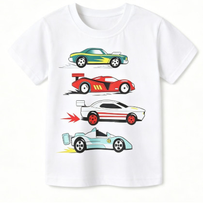 【จัดส่งภายใน 24 ชั่วโมง】คอตตอนแท้ 100% / เสื้อยืดเด็ก / เสื้อแขนสั้นคอบัวสไตล์แฟชั่นเท่ ๆ ขนาด 90-150