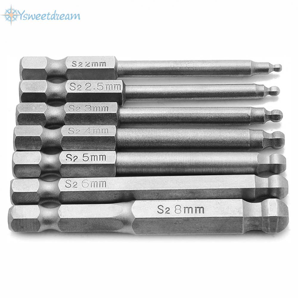 【SWTDRM】Hexagon Ball Head Screwdriver Bit 65mm Alloy Steel for Manual Electric Drills H8