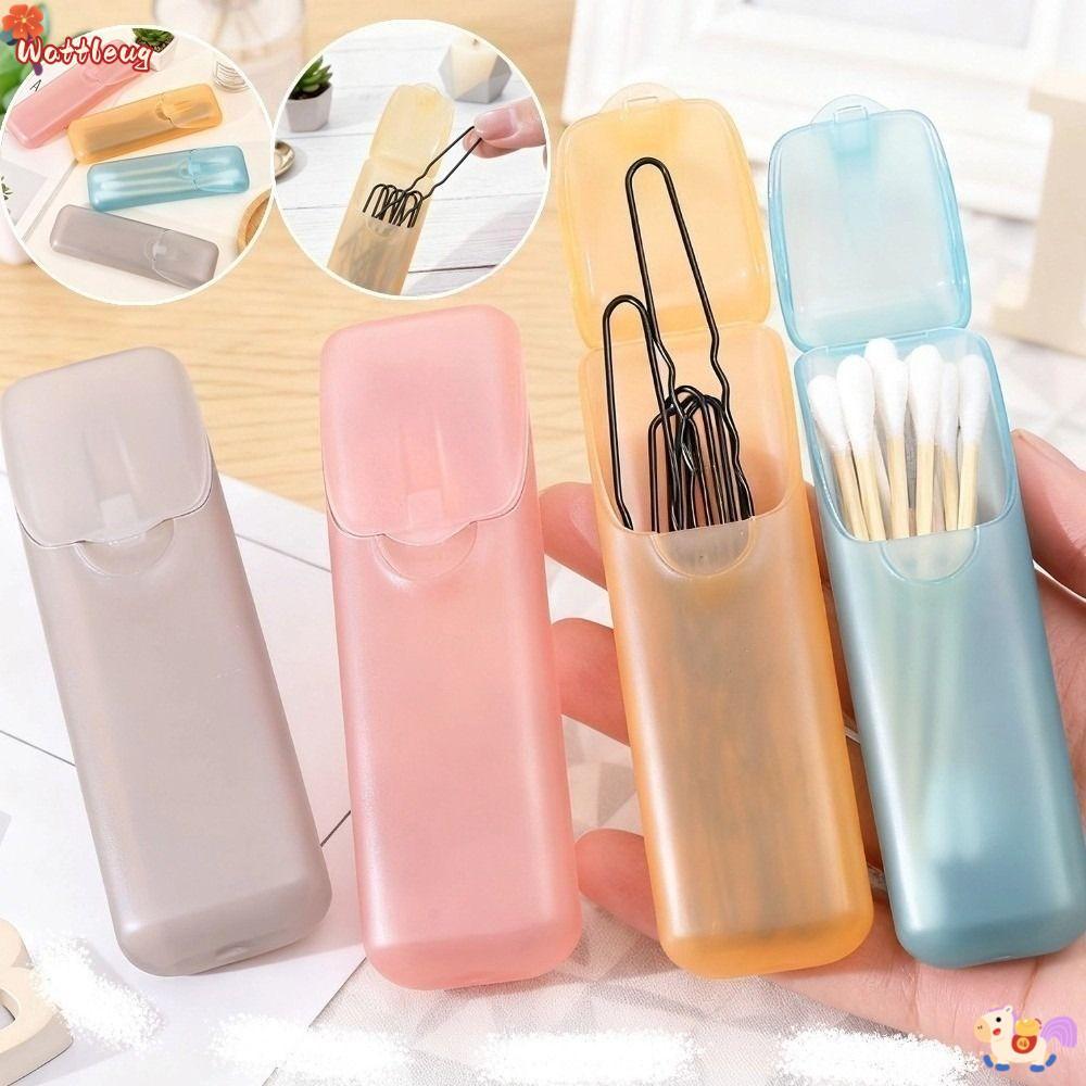 WATTLEUG กล่องไม้จิ้มฟัน,การจําแนกประเภทกล่องเก็บขนาดเล็กโปร่งใส,มัลติฟังก์ชั่แบบพกพาสําลีภาชนะเดินทาง