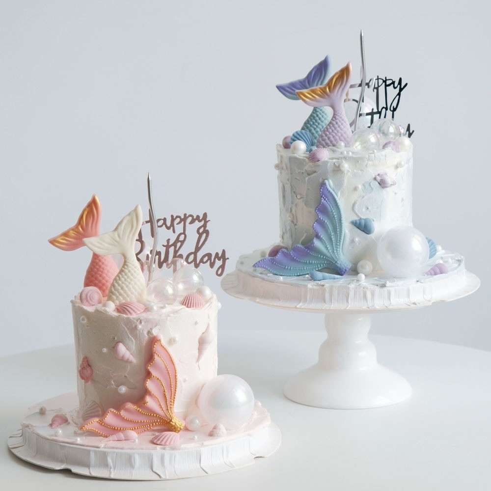 Bellini - Q04 หางนางเงือก motif ตกแต่งเค้กวันเกิด / ท็อปเปอร์สําหรับวัยรุ่น