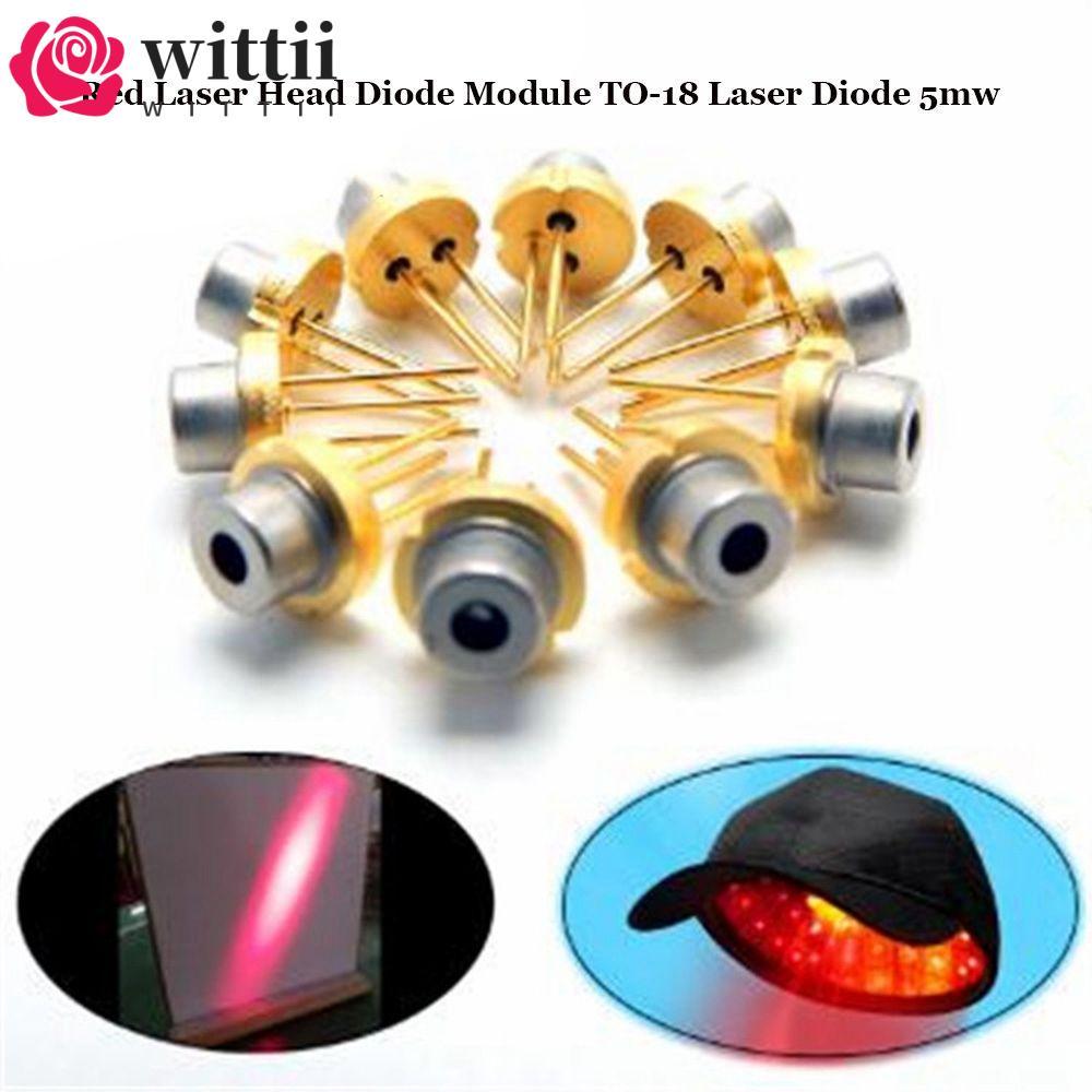 WITTII 1/2/5/10 ชิ้นหัวเลเซอร์สีแดง 5mw 650nm 2.2V 5MW TO-18 เลเซอร์ไดโอด