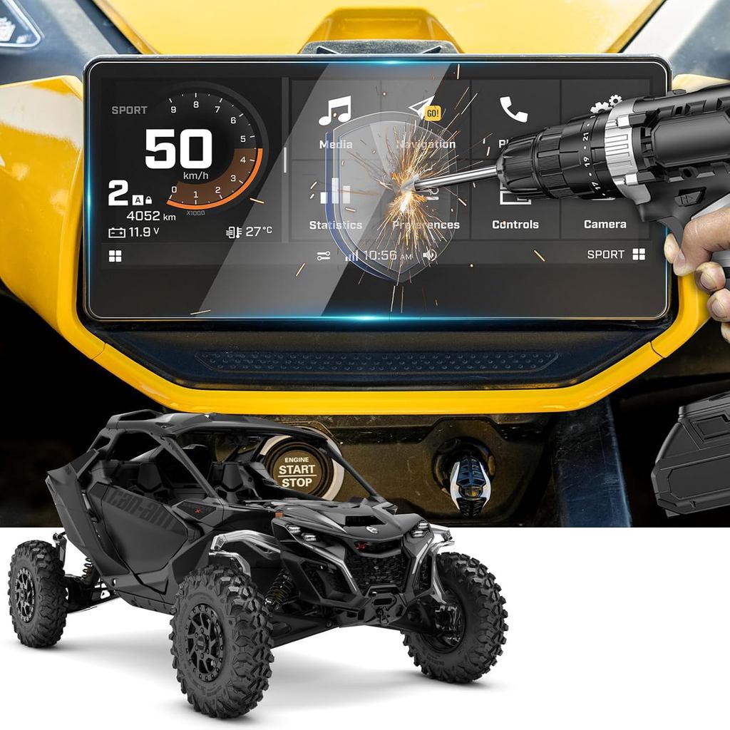 ใช้งานร่วมกับ 2026 2025 2024 Can Am Maverick R ป้องกันหน้าจอสําหรับ Can Am Maverick R หน้าจอสัมผัสสํ