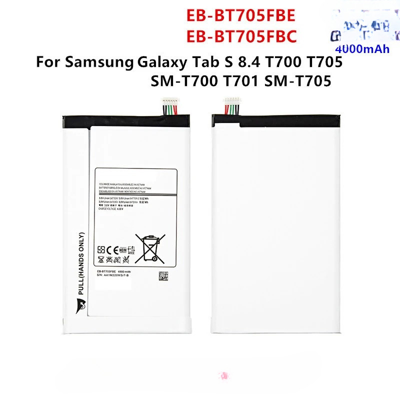 Brand New Tablet EB-BT705FBE EB-BT705FBC 4900mAh Battery For Samsung Galaxy Tab S 8.4 T700 T705 T700