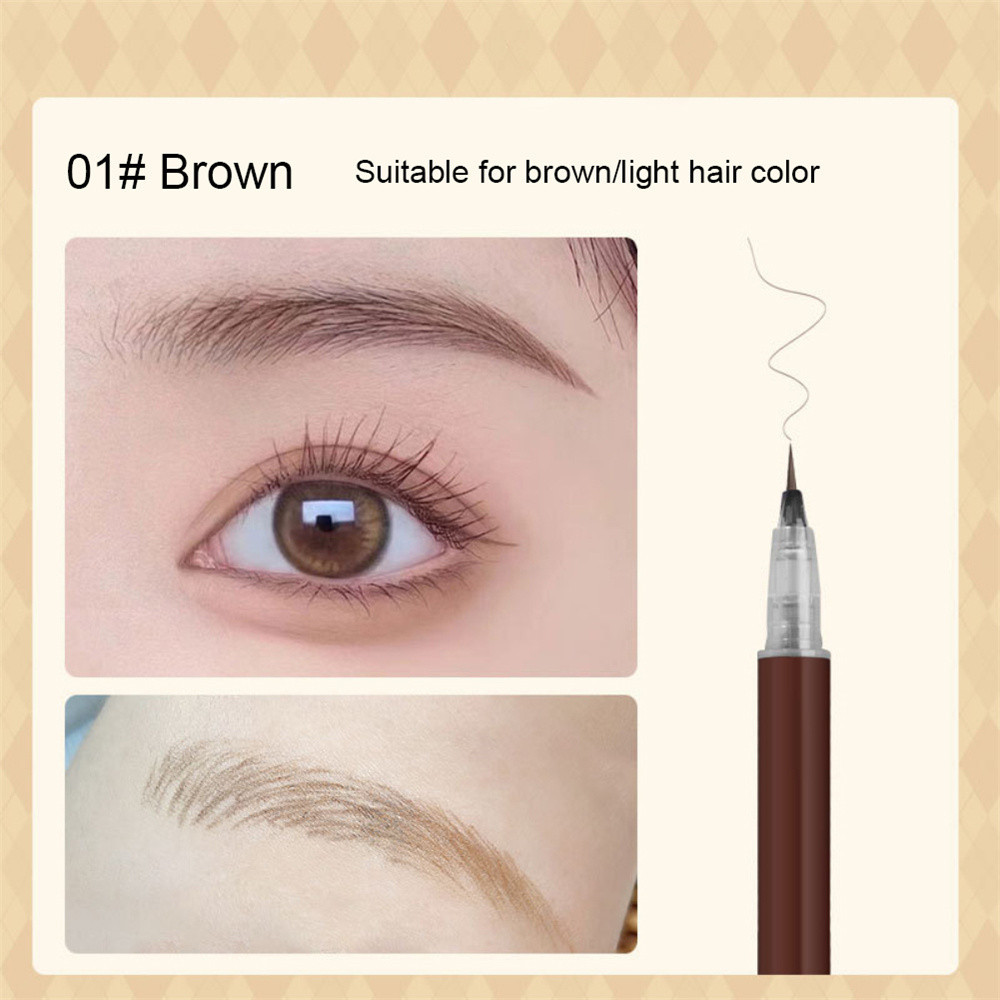 Iomlss BIYA ปากกาเขียนคิ้วให้ความชุ่มชื้นธรรมชาติ Superfine Outline Shadow Eyeliner กันน้ําและ Non S
