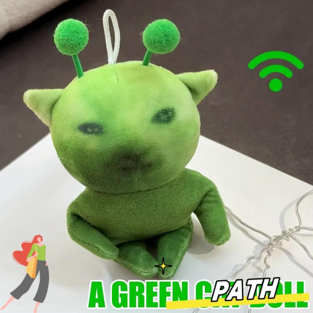 PATH สีเขียว Alien Cat ของเล่นตุ๊กตา, 10 ซม. Deformable น่าเกลียดน่ารัก Plushie พวงกุญแจ, Creative Poseable การ์ตูนนุ่มผ้าพันคอสีแดง Alien ลูกแมวของเล่นอะนิเมะแฟนของขวัญ