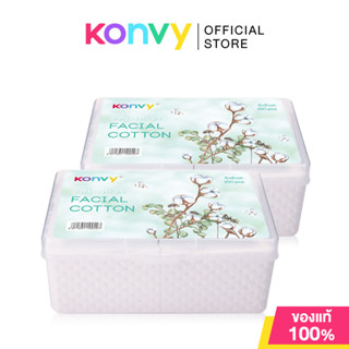 [Buy 1 Get 1] Konvy Facial Cotton 150pcs สำลีแผ่นบาง เพื่อผิ…
