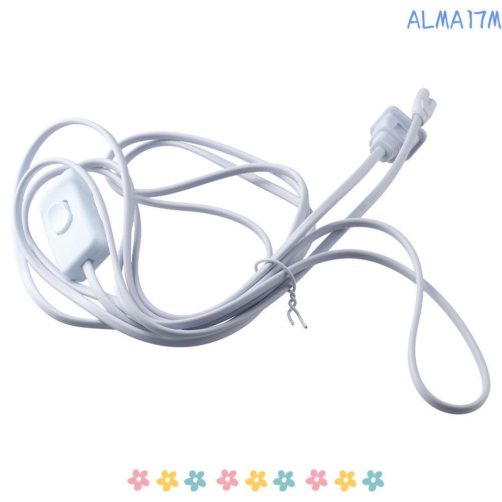 ALMA1 10ft LED Tube สายไฟ,พลาสติกสีขาว 3pin T5 T8 LED Switch Wire, ทนทาน 10ft ทองแดง LED Light Fixtu